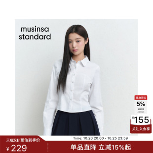 韩国26新品潮流时尚休闲女士短款长袖衬衫MUSINSA STANDARD