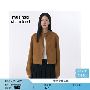 韩国春季女士短款立领机车夹克酷飒潮流显瘦MUSINSA STANDARD