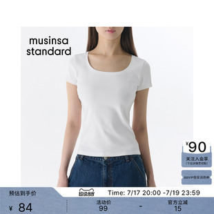 韩国26夏季新品女士日常通勤修身圆领短袖T恤MUSINSA STANDARD