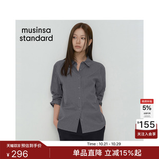 韩国26秋冬新品休闲女士百搭时尚休闲格纹衬衫MUSINSA STANDARD