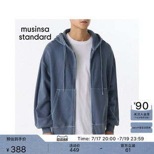 韩国早秋新品男士街头连帽拉链卫衣开衫外套MUSINSA STANDARD