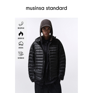 musinsa standard25冬季男士城市休闲日常百搭连帽轻羽绒服夹克