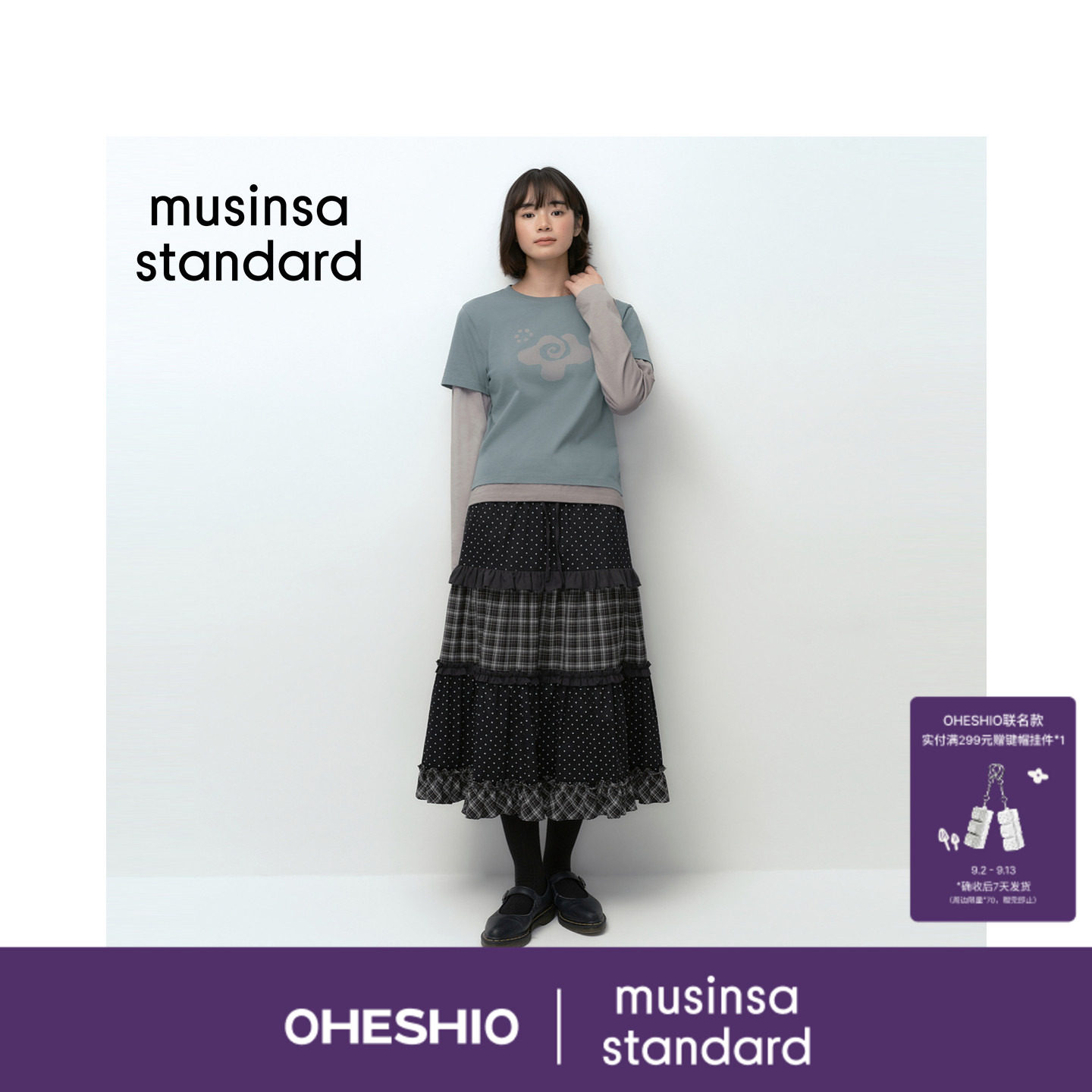 OHESHIO联名限定系列韩国26新品女士休闲半身裙MUSINSA  STANDARD图片