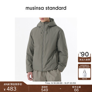 韩国秋冬新品男士简约拉链连帽夹克棉服外套MUSINSA STANDARD