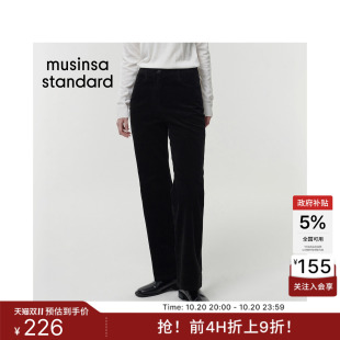 韩国女士高腰显瘦灯芯绒修身直筒裤长裤MUSINSA STANDARD