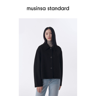 standard 韩国25秋冬女士宽松毛呢大衣musinsa 含羊绒羊毛