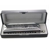 银色C调口琴乐器 半音阶口琴12孔48音加厚圆弧半音阶 SW1248