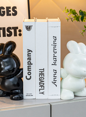 酒柜装饰品客厅家居创意兔子书挡立书架轻奢高级感玄X关电视柜摆