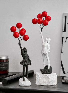 女孩雕塑摆件艺术品轻奢高档家居客厅G酒柜电视柜办公室桌面装饰