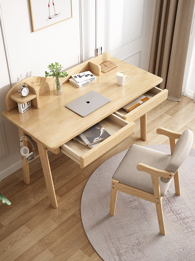 实木书桌家用学生写字桌简约台式电脑桌经济型简易写字台办公桌子