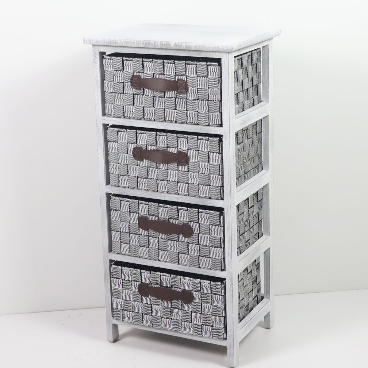 简约现代收纳柜木制简约床头柜现代编织抽屉家用客厅储物柜置物架