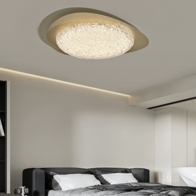 意式极简卧室吸顶灯现代简约高级感设计师鹅卵石高端主卧书房灯具