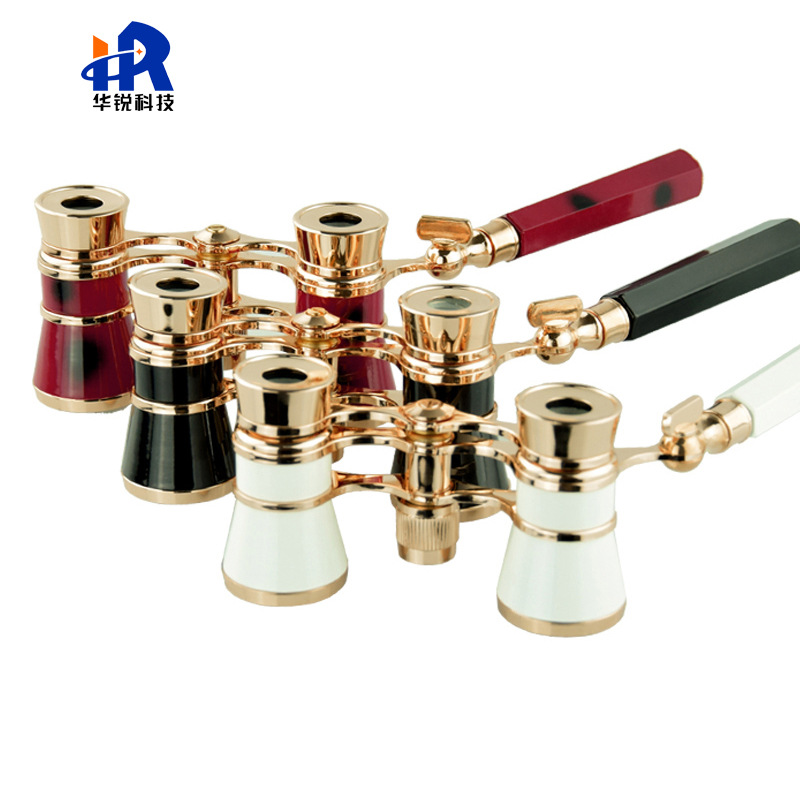 厂家批发观剧镜 325影视话剧女士链条手柄金属高清高倍双筒望远镜