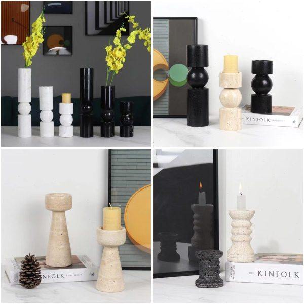 简约轻奢家居客厅餐厅玄关酒店样板房创意大理石装饰烛台烛杯摆件,特色手工艺,其他特色工艺品,淘宝优惠券,粉丝福利购,淘宝优惠卷