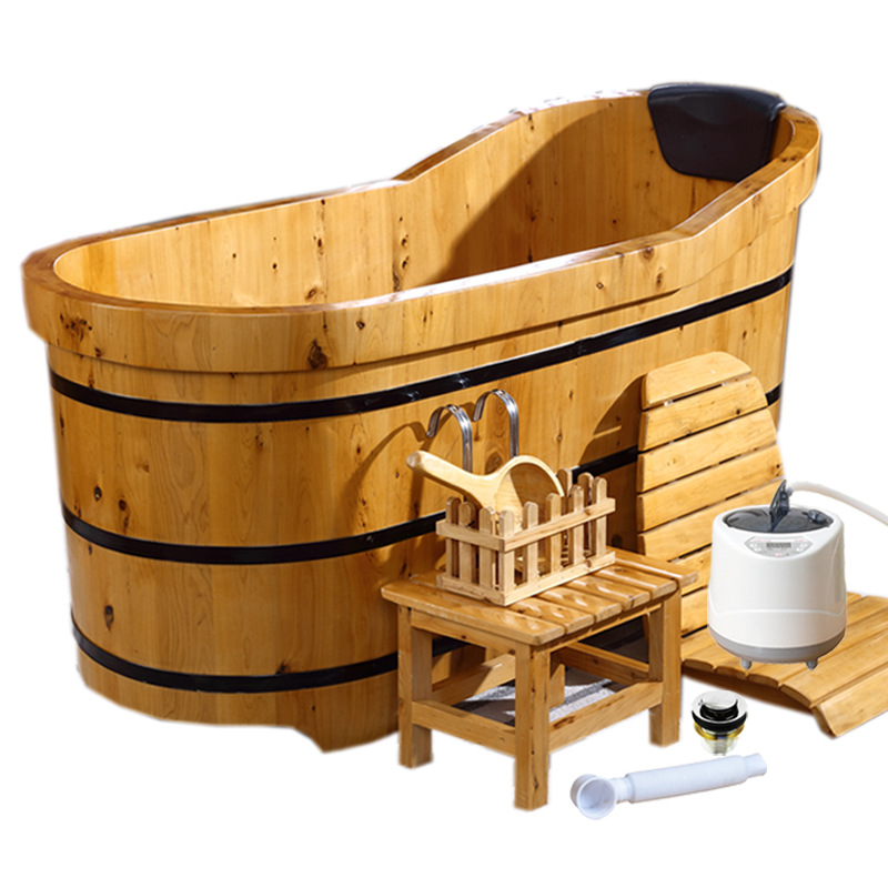 泡澡木桶送货上楼香柏木泡澡桶大人汗蒸洗澡木桶浴缸全身熏蒸浴桶