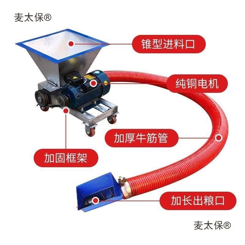 软管反推新款粮机上料机斗式稻谷家用倒推绞龙螺旋玉米吸粮麦太保
