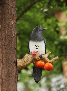 门厅阳台造景喜鹊影控挂件翠鸟声控鹦鹉别墅庭院摆件幼儿园树挂鸟