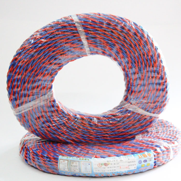 直销电线电家用铜芯PVS2*1.5红蓝花线LED灯头连接线