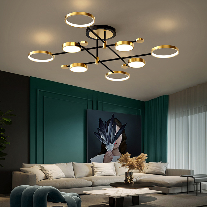 客厅灯具现代简约大气家用轻奢卧室led吸顶灯2023年新款北欧吊灯