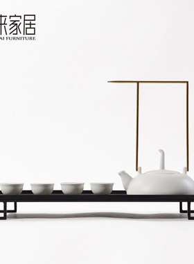 新中式茶具摆件客厅茶几装饰摆设纯白色禅意茶壶工艺饰.品茶室软