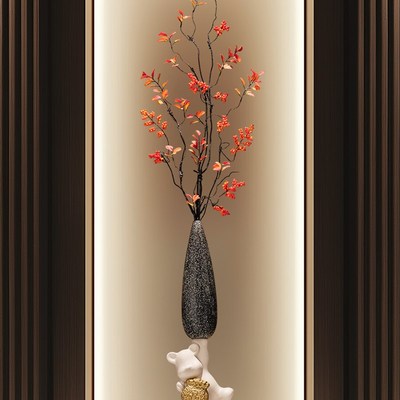 细长竖高花瓶摆件入户玄关客厅壁龛电视柜高档乔R迁工艺品开业礼