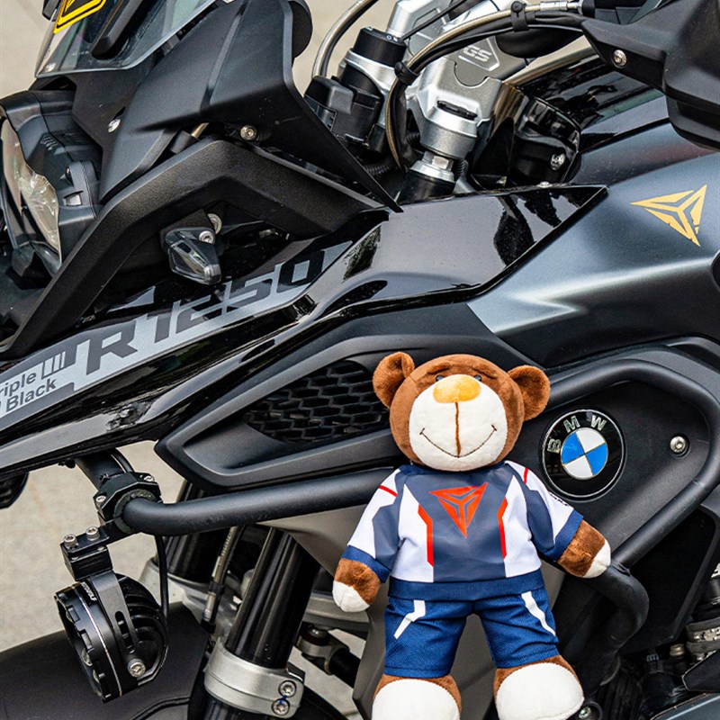 摩多狼机车小熊公仔玩具摩托车装饰品车I尾摆件电动车可爱玩偶娃