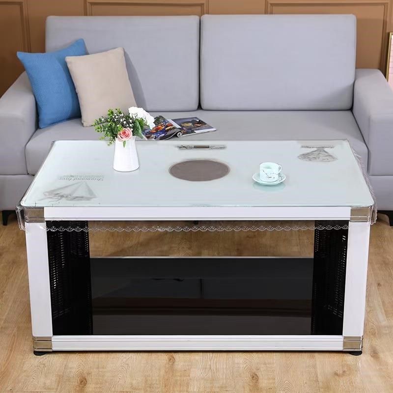 PVC透明桌罩新款烤火桌罩套加厚防水防油电暖炉桌布茶几电炉罩套