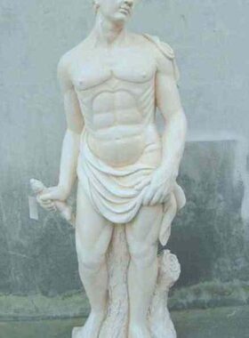 欧式玻璃钢人物雕塑艺术品客厅户外落地摆设可定制作拿剑角斗士