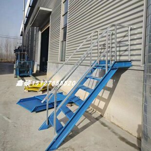 基坑钢斜体梯上下行人钢梯 建筑工地基坑爬梯 基坑钢梯45度斜梯