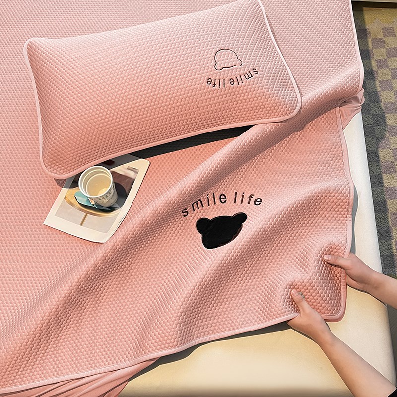 冰豆豆凉席三件套床笠款夏天冰丝席凉感床单家用宿舍空调席可机洗