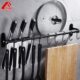 免打孔304不锈钢厨房挂杆 黑色厨房置物架锅盖架子收纳架厨房挂钩