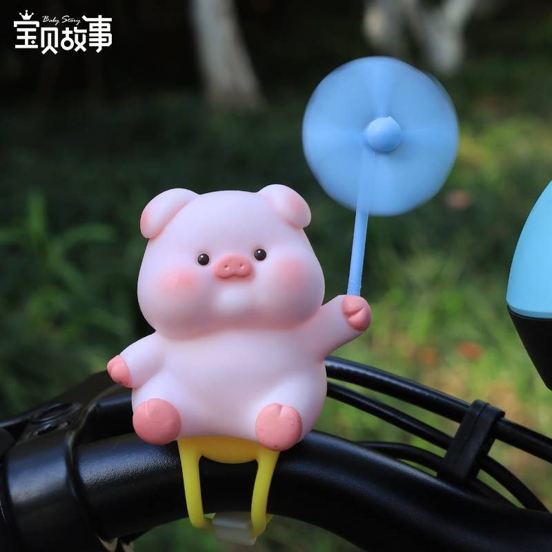 嘟嘟乐园电动车装饰摆件自行车小配件可爱M后视镜装饰品风车摩托