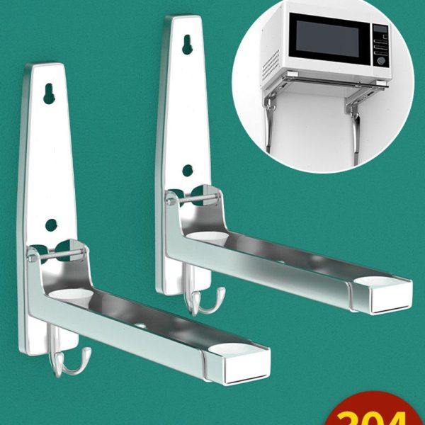 微波炉炉架壁挂式厨房加厚304不锈钢墙上架子锅架置物架支架挂架