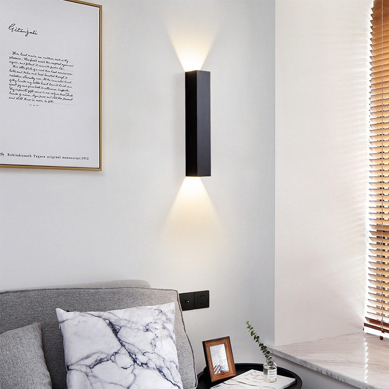 长方形led壁灯卧室床头客厅装饰创意墙灯现代极简过道时尚壁挂灯