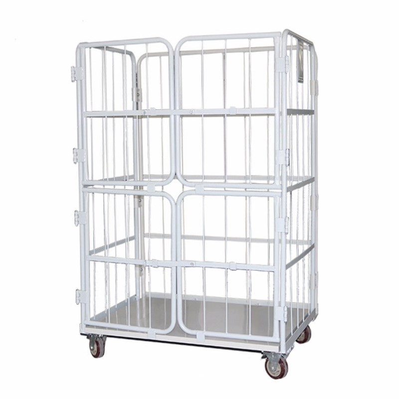 艾科堡物流台车1100*800*1700四门灰色理货装卸车折叠推拉车仓库