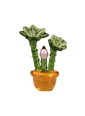 手工琉璃多肉盆栽水晶简约小摆件客厅儿童房玄关样板房博古架装饰