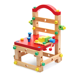 儿童早教益智智力鲁班椅子宝宝可组装 螺母组合拧螺丝玩具 拆卸拆装