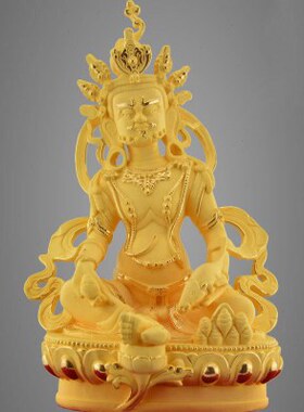 密宗黄财神摆件绒沙金佛像五路财神招财摆设铜佛像招财进宝财神爷