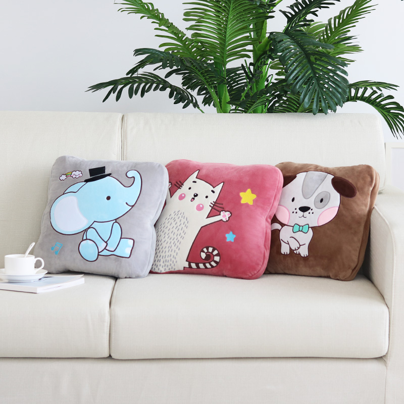 车载抱枕被子两用卡通靠垫办公室B可折叠枕头被子汽车抱枕毯二合