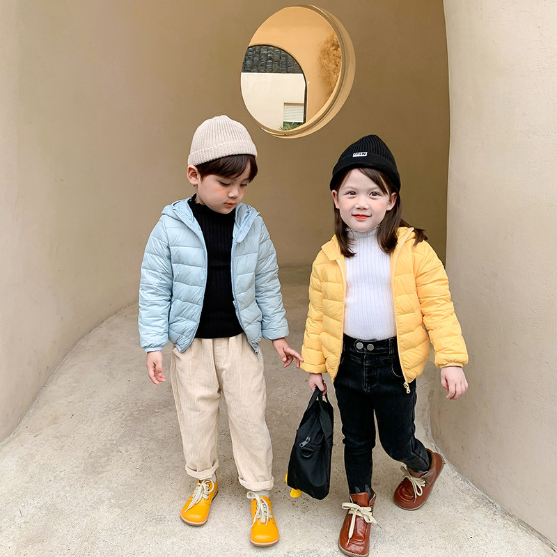 反季儿童羽绒服轻薄男童女童短款中大童秋冬装小宝宝婴儿洋气外套