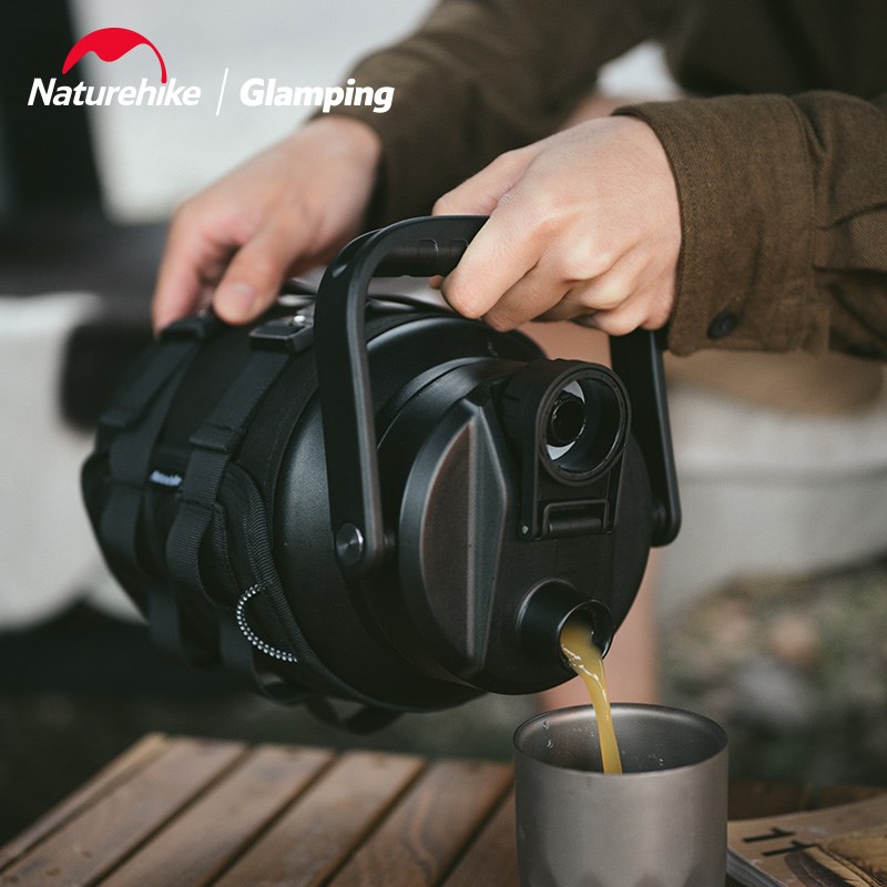 NH挪客大容量便携式户外露营304不锈钢保温壶野营带手提水杯水壶