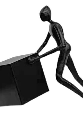 现代创意奇特趣味性抽象树脂金属人物雕塑工艺品书柜电视柜陈设品