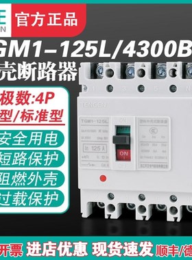 TENGEN天正TGM1-125L/4300B 125A塑壳断路器 125A空气开关4P 380V