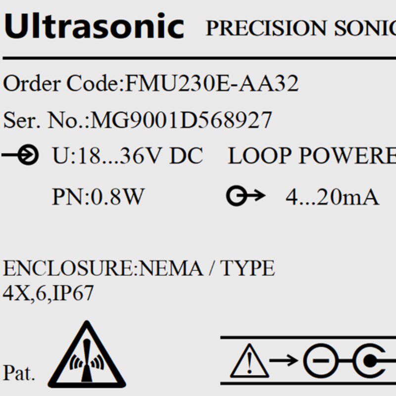 FMU230A-AK32超声波液位计FMU230E-AA42超声波水位计FMU230AAK32