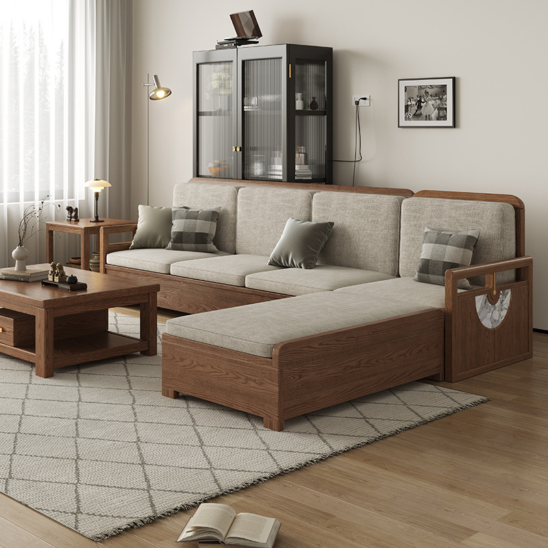 北欧全实木沙发组合客厅现代简约小户型经济型白蜡木高箱储物沙发