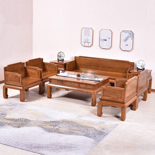 红木家具鸡翅木沙发酒店客厅新中式实木沙发组合小户型仿古复古全,住宅家具,红木沙发,淘宝优惠券,粉丝福利购,淘宝优惠卷