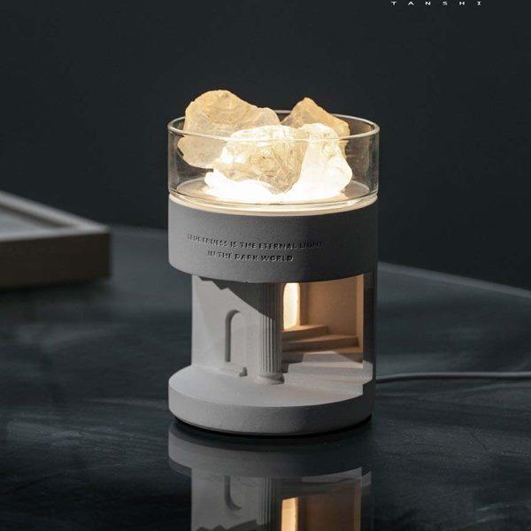 贪时无火香薰淡香精油水晶扩香石家用卧室内持久留香氛晶石小夜灯