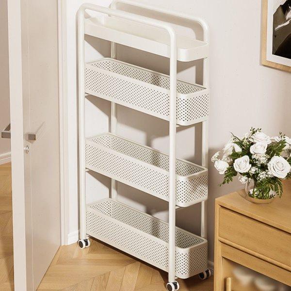 门后夹缝置物架抽拉收纳柜化妆室小推车极窄缝拉篮缝隙厨房收纳架,收纳整理,缝隙柜,淘宝优惠券,粉丝福利购,淘宝优惠卷