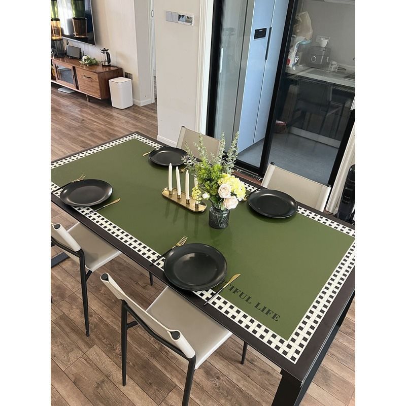 pvc皮革复古美式餐桌餐台布防水防油免洗防烫桌垫轻奢客厅茶几垫