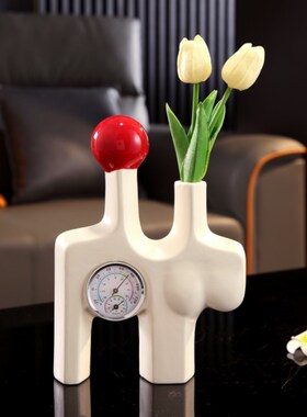 客厅花瓶时钟摆件轻奢高级感餐边C柜酒柜人像艺术装饰品简约家居